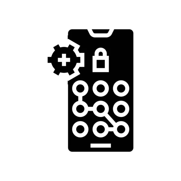Screen lock password glyph icon vector illustration — Stock Vector