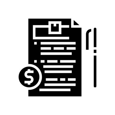 dağıtım sözleşmesi işareti glyph vektör illüstrasyonu