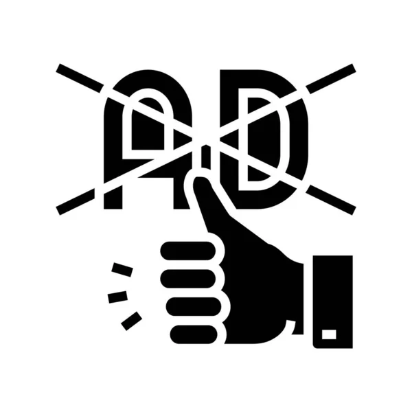 Блоковане оголошення та жест рук хороша іконка гліфа Векторні ілюстрації — стоковий вектор