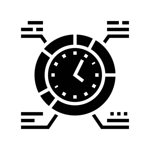 Horario de trabajo glifo icono vector signo de ilustración — Vector de stock