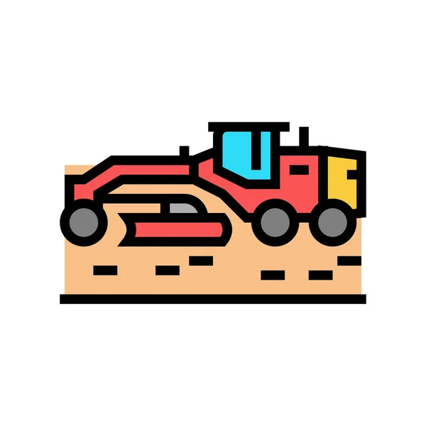 Macchina per la costruzione stradale icona a colori vettoriale illustrazione — Vettoriale Stock