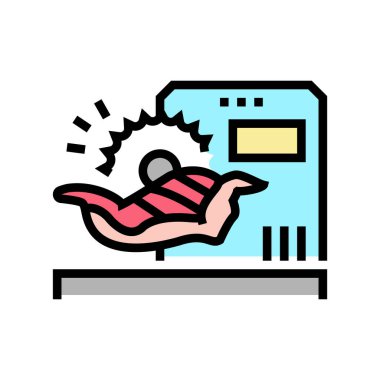 Hayvan leşi fabrikası ekipmanlarını kes renk ikonu vektör illüstrasyonu