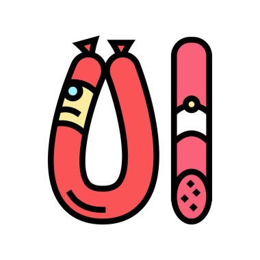 Sosisler et ürünü gıda rengi vektör illüstrasyonu