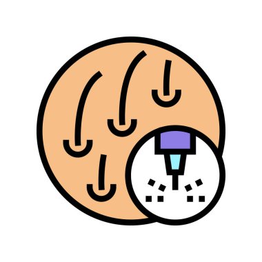 Kıl temizleme lazer aygıtı renk vektör illüstrasyonu