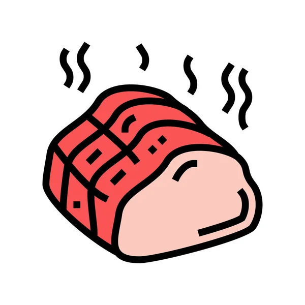 燻製肉色のアイコンベクトルイラスト — ストックベクタ