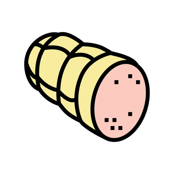 Salchicha cocinado carne color icono vector ilustración — Vector de stock