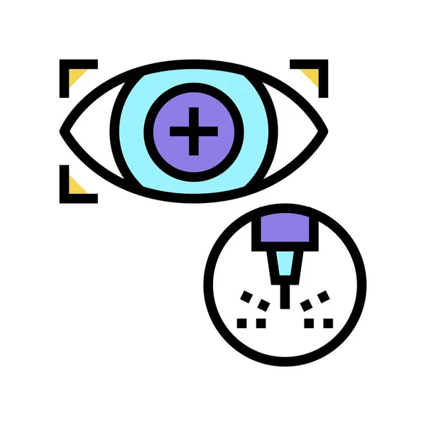 Oog visie laser behandeling kleur pictogram vector illustratie — Stockvector