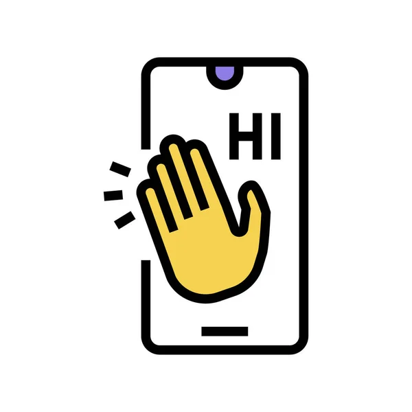 Greeting mobile message color icon vector illustration — Stock Vector