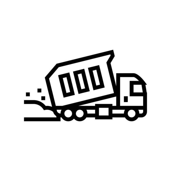 LKW Gießen Baumaterialien Linie Symbol Vektor Illustration — Stockvektor