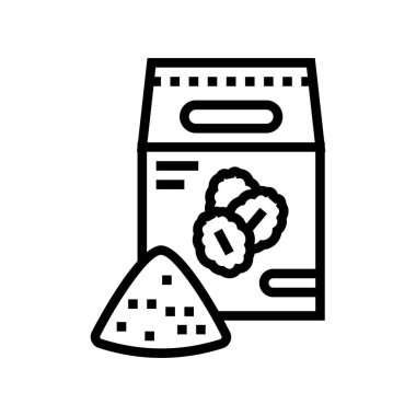 un yulaf torbası çizgisi ikon vektör illüstrasyonu