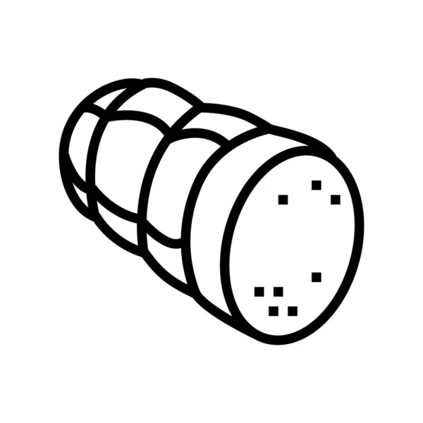 Salchicha cocinado carne línea de alimentos icono vector ilustración — Vector de stock