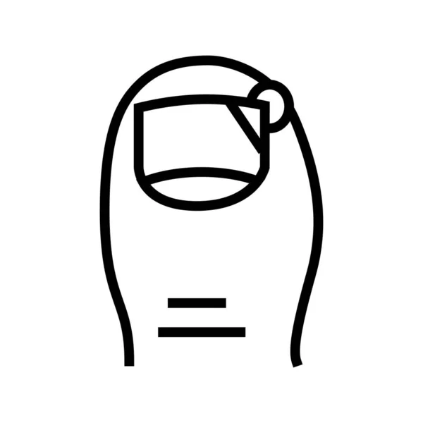 Coton sous l'icône de ligne d'ongle illustration vectorielle — Image vectorielle
