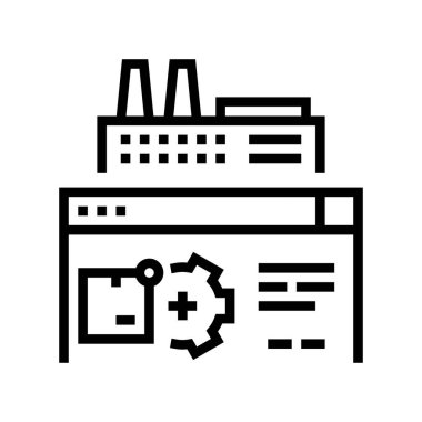 Fabrika imalatı otomasyon hattı ikon vektör illüstrasyonu