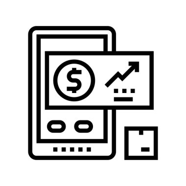 Talep tahminleri ve satış planlama çizgisi ikonu vektör çizimi