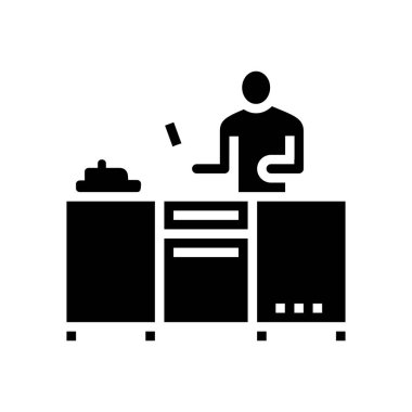 Şef et pişirme simgesi vektör çizimi