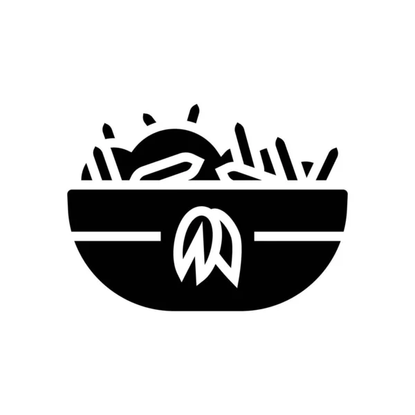 Gekochte Haferflocken Frühstück Glyphensymbol Vektor Illustration — Stockvektor