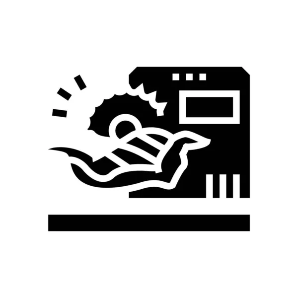 Illustration vectorielle d'icône de glyphe d'équipement d'usine de carcasse animale coupée — Image vectorielle