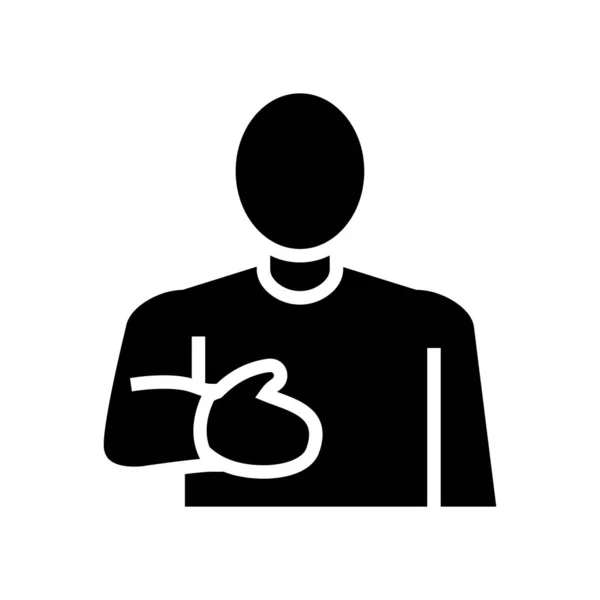 Hombre de negocios saludo icono glifo vector ilustración — Archivo Imágenes Vectoriales