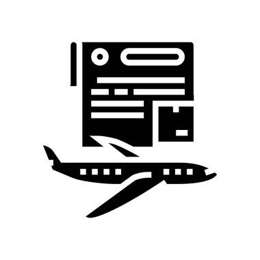 Uçak ulaşım simgesi vektör illüstrasyonunun sözleşmesi