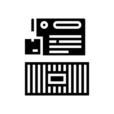 Toptan ürün taşımacılığı için kabın kabartma simgesi vektör illüstrasyonunda anlaşma