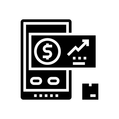 Talep öngörü ve satış planlama glifleri vektör illüstrasyonu