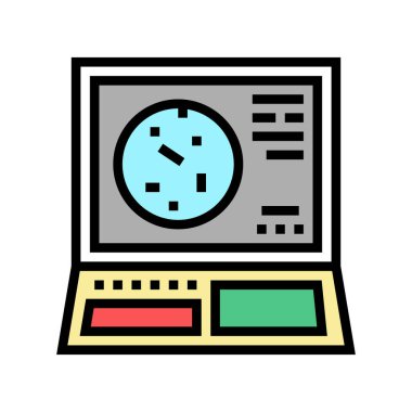 radar sistemi renk ikonu vektör illüstrasyonu