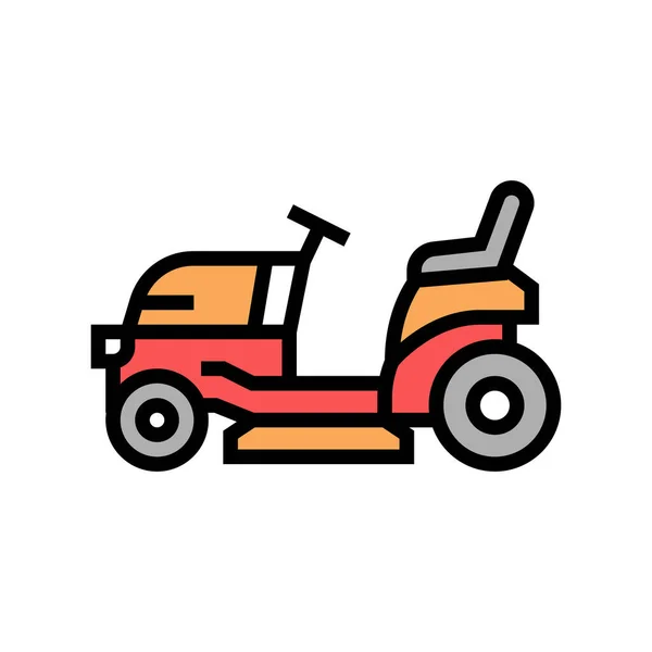 Trekker grasmaaier kleur pictogram vector illustratie — Stockvector