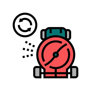 Çim biçme makinesi renk ikonu çiziminin dönen bıçağı