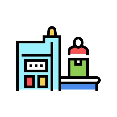 Fabrika imalat ekipmanı renk vektör illüstrasyonu