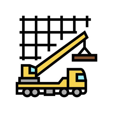 vinç kaldırma yapı malzemeleri renk vektör illüstrasyonu