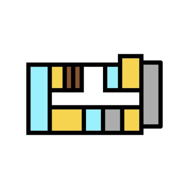 daire planı renk ikonu vektör çizimi