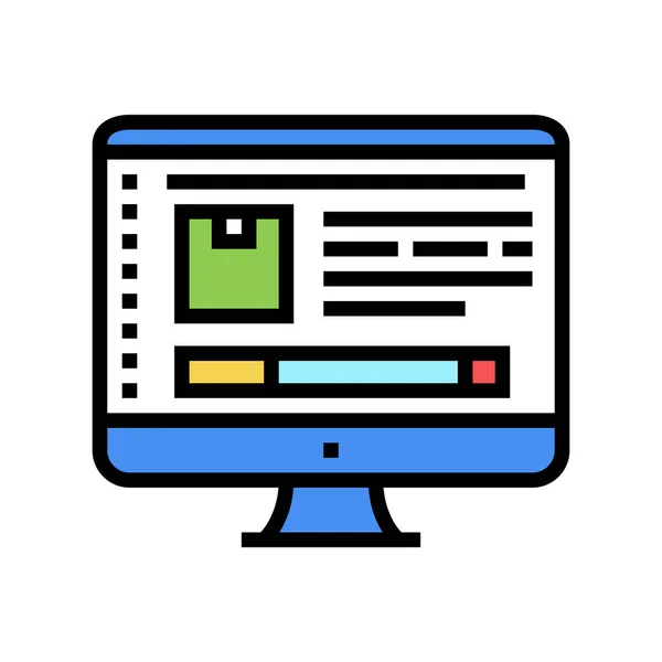 Okno sklep internetowy kolor ikona wektor ilustracja — Wektor stockowy