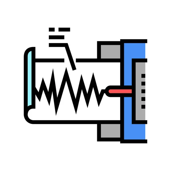 Seismograph Gerät Farbe Symbol Vektor Illustration — Stockvektor