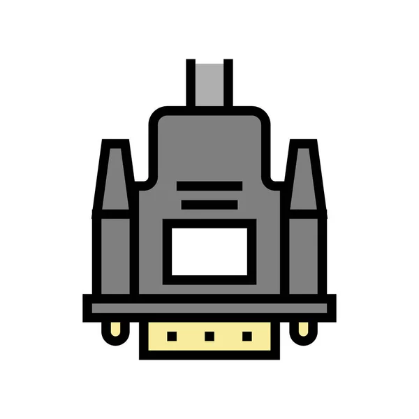 Vga cable color icono vector ilustración — Vector de stock