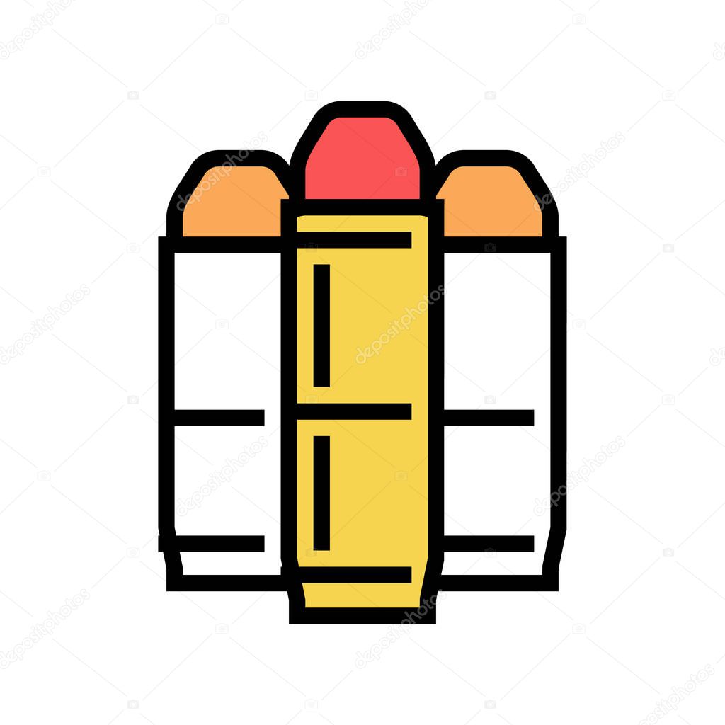 semi wad cutter or blank cartridges color icon vector illustration
