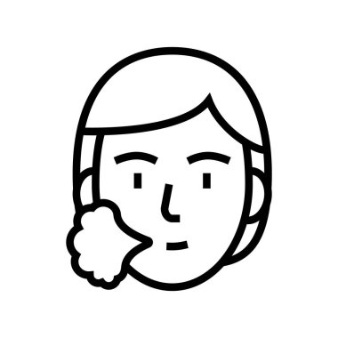 İnsan hapşırma çizgisi ikon vektör çizimi