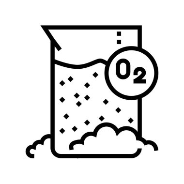 Oksijen hattı ikon vektör illüstrasyonunda kimyasal reaksiyon