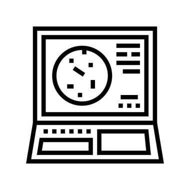 radar sistemi çizgi simgesi vektör illüstrasyonu