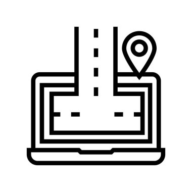 dizüstü bilgisayar programı çizgisi vektör çizimi