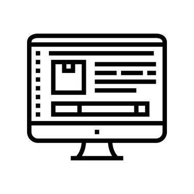 kutu internet mağaza satışı simgesi vektör illüstrasyonu