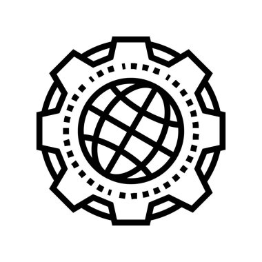 Toprak jeolojisi araştırma hattı ikon vektör illüstrasyonu