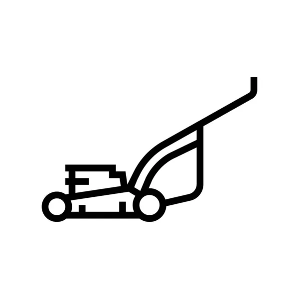 Lawn mower for cut grass line icon vector illustration — Stock Vector