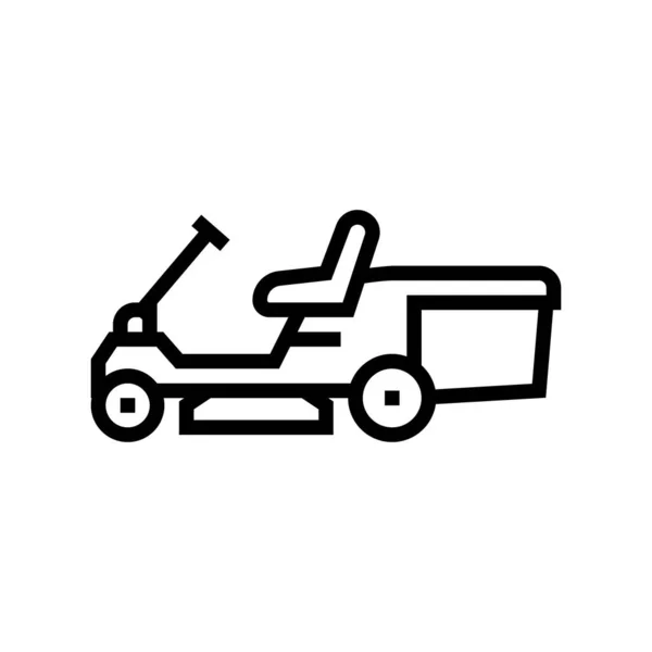 Rasenmäher Maschine Linie Symbol Vektor Illustration — Stockvektor