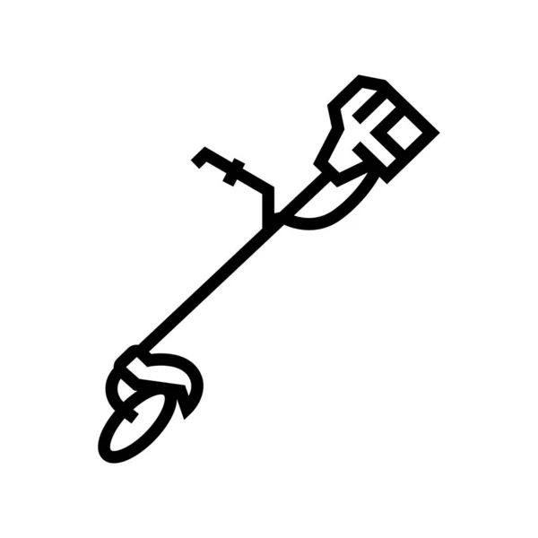 Griff Rasenmäher Linie Symbol Vektor Illustration — Stockvektor