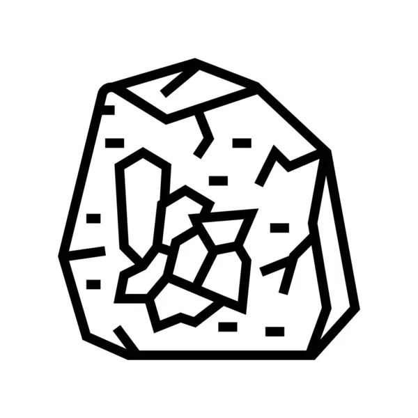 Мінерали у значку лінії каменю Векторні ілюстрації — стоковий вектор