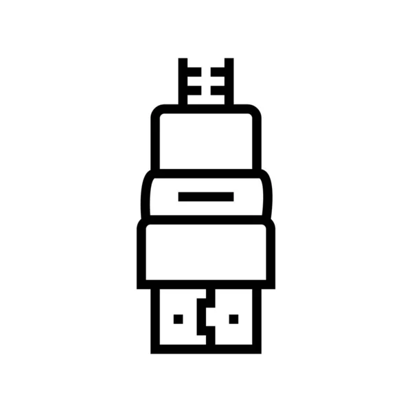 Illustrazione vettoriale icona linea cavo hdmi — Vettoriale Stock