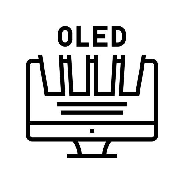 Oled ordenador monitor línea icono vector ilustración — Archivo Imágenes Vectoriales