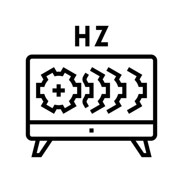 Hz ajustes y la línea del monitor de prueba icono ilustración vectorial — Archivo Imágenes Vectoriales