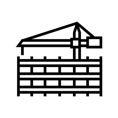 vinç zemin kurulum hattı ikon vektör illüstrasyonu