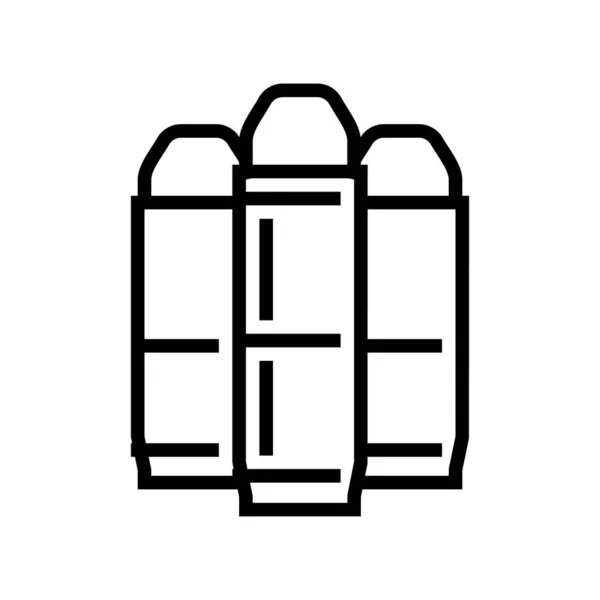 Semi cortador de fajo o cartuchos en blanco línea icono vector ilustración — Archivo Imágenes Vectoriales